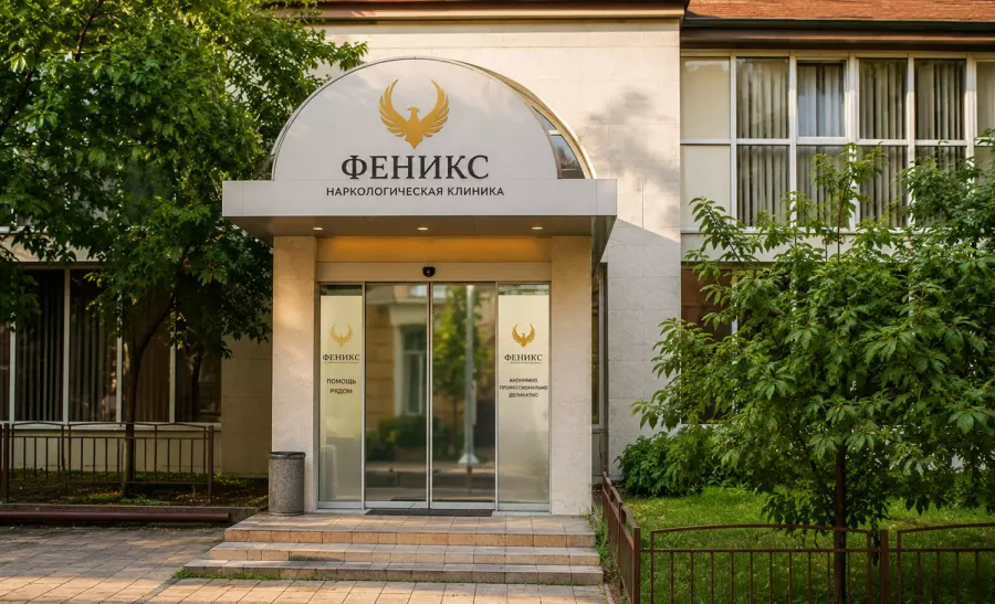 Вход в наркологическую клинику «Феникс» в Новом Осколе